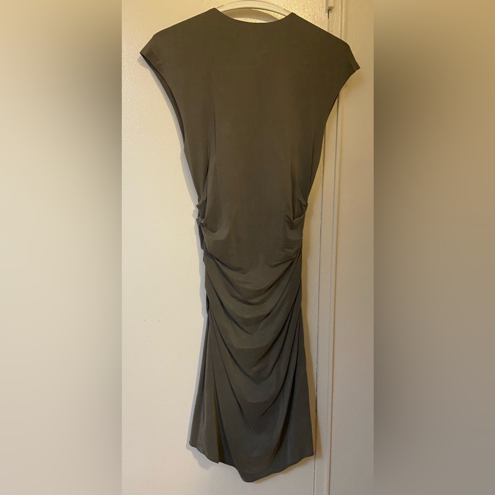 Helmut Lang Torrent Side Ruched Dress in Relic (Gray)  Size‎ M - Picture 9 of 10